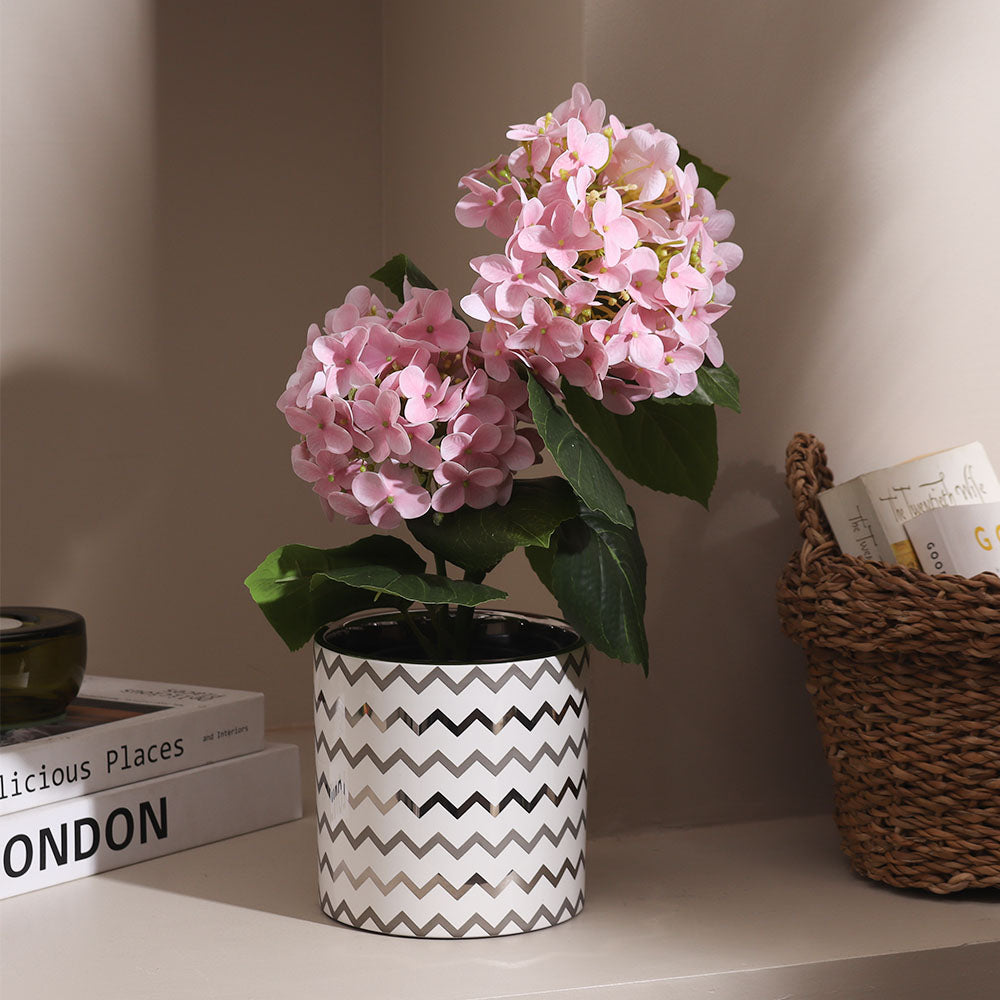 Hydrangea Artificial Potted Plant Small - Pink