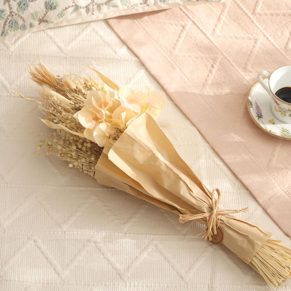 Hydrangea Bouquet in Parchment Medium - Ivory