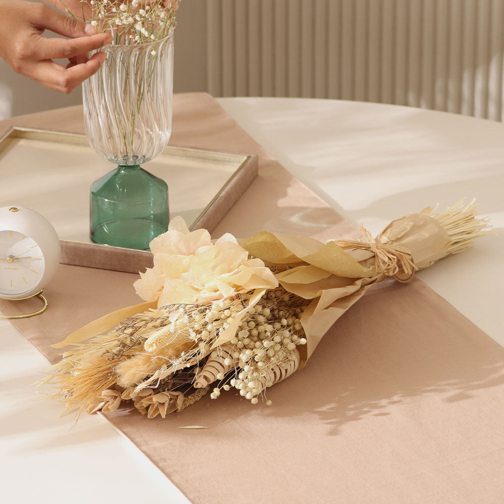 Hydrangea Bouquet in Parchment Medium - Ivory