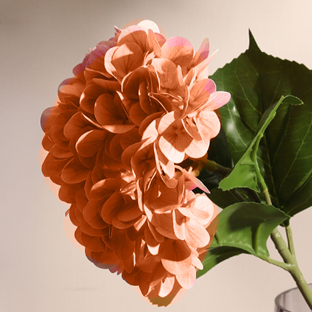 Hydrangea Faux Stem - Orange