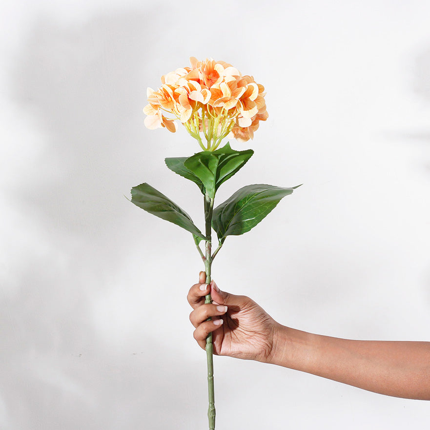 Hydrangea Faux Stem - Orange