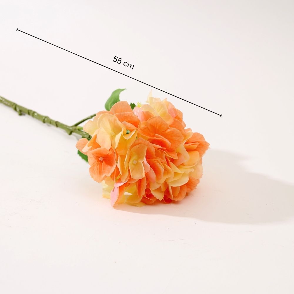 Hydrangea Faux Stem - Tangerine