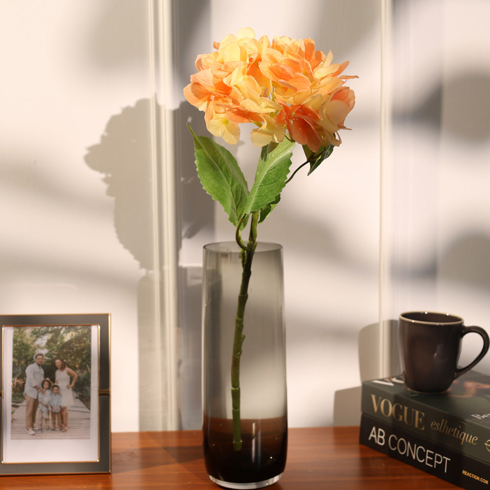 Hydrangea Faux Stem - Tangerine