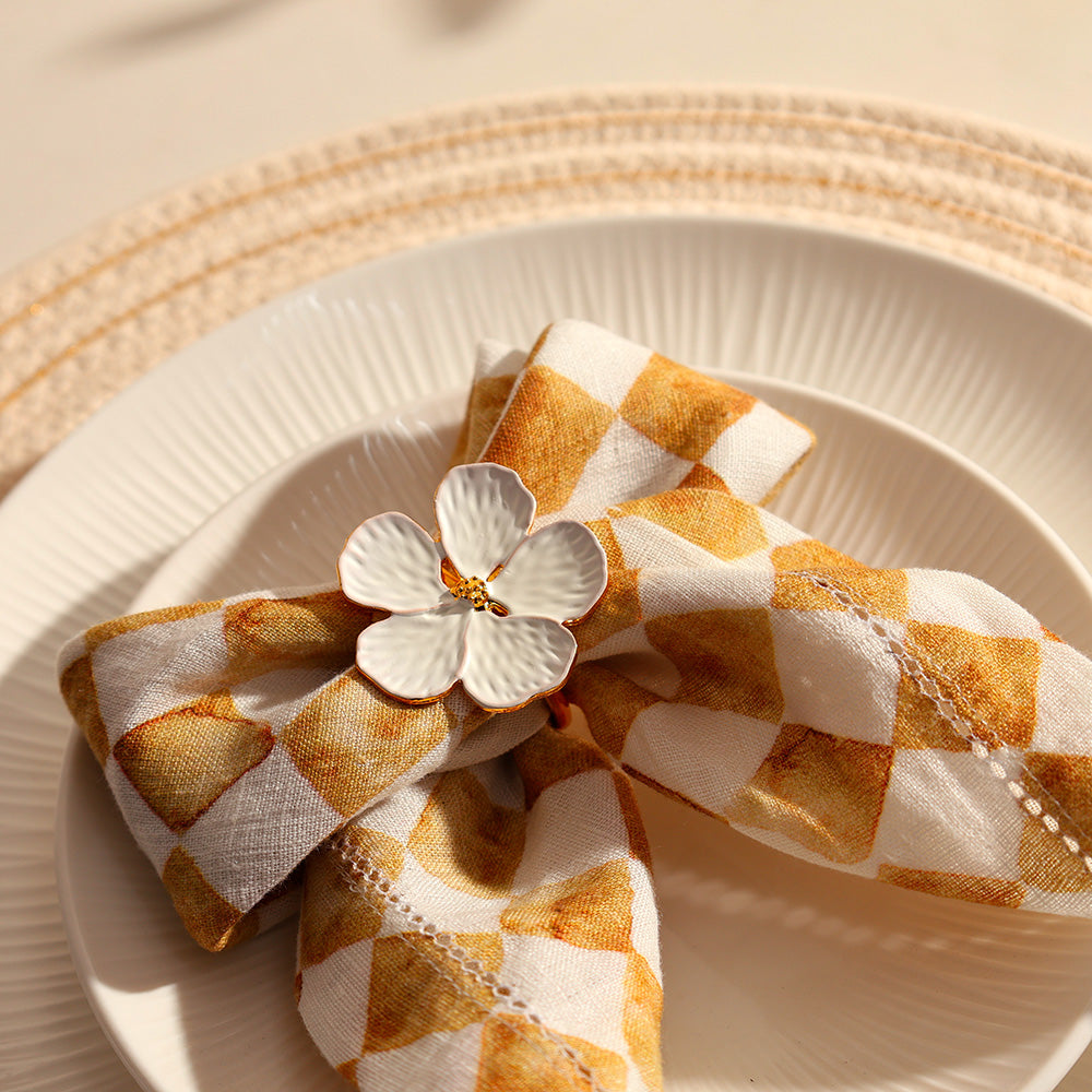 Magnolia Napkin Rings, Set of 6 - White