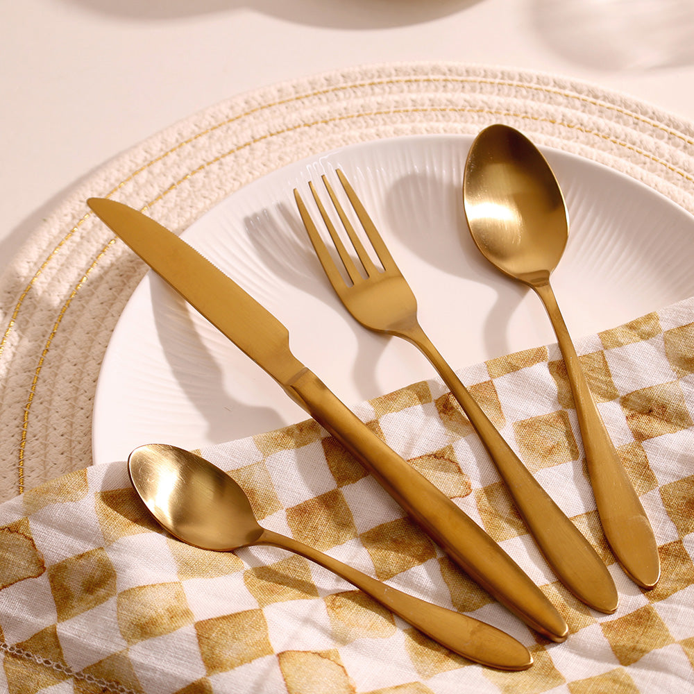 Herald 24-piece Cutlery Set - Matte Gold