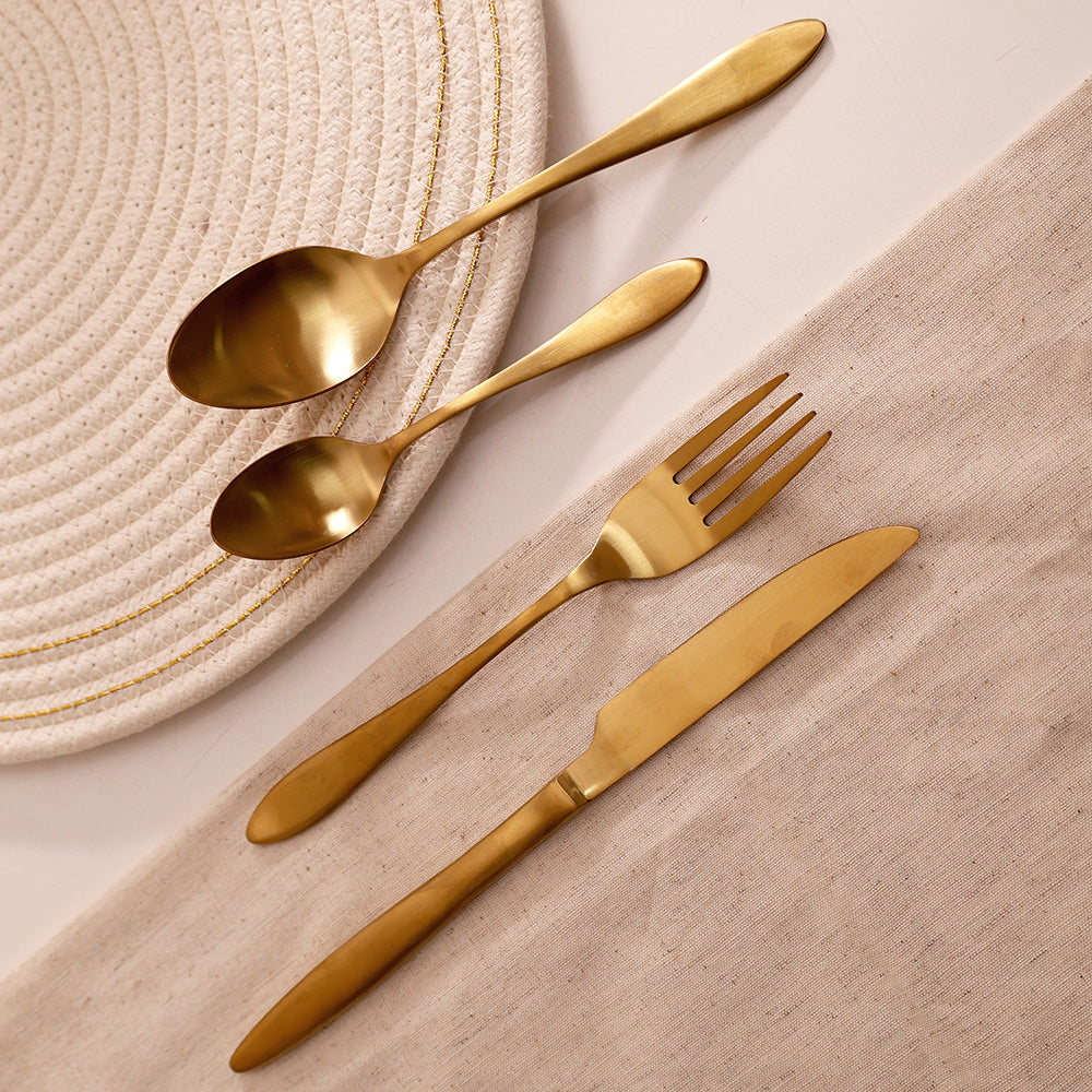 Herald 24-piece Cutlery Set - Matte Gold