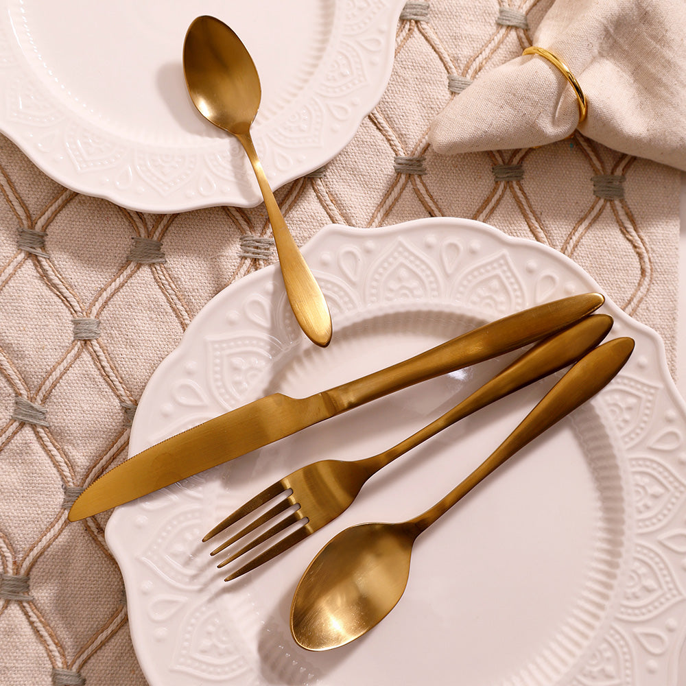 Herald 24-piece Cutlery Set - Matte Gold