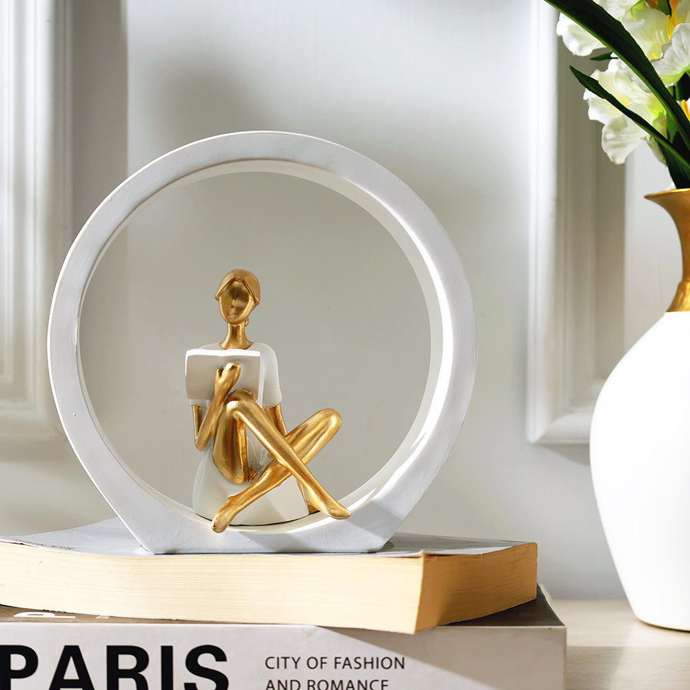 In The Ring Decorative Sculpture - White