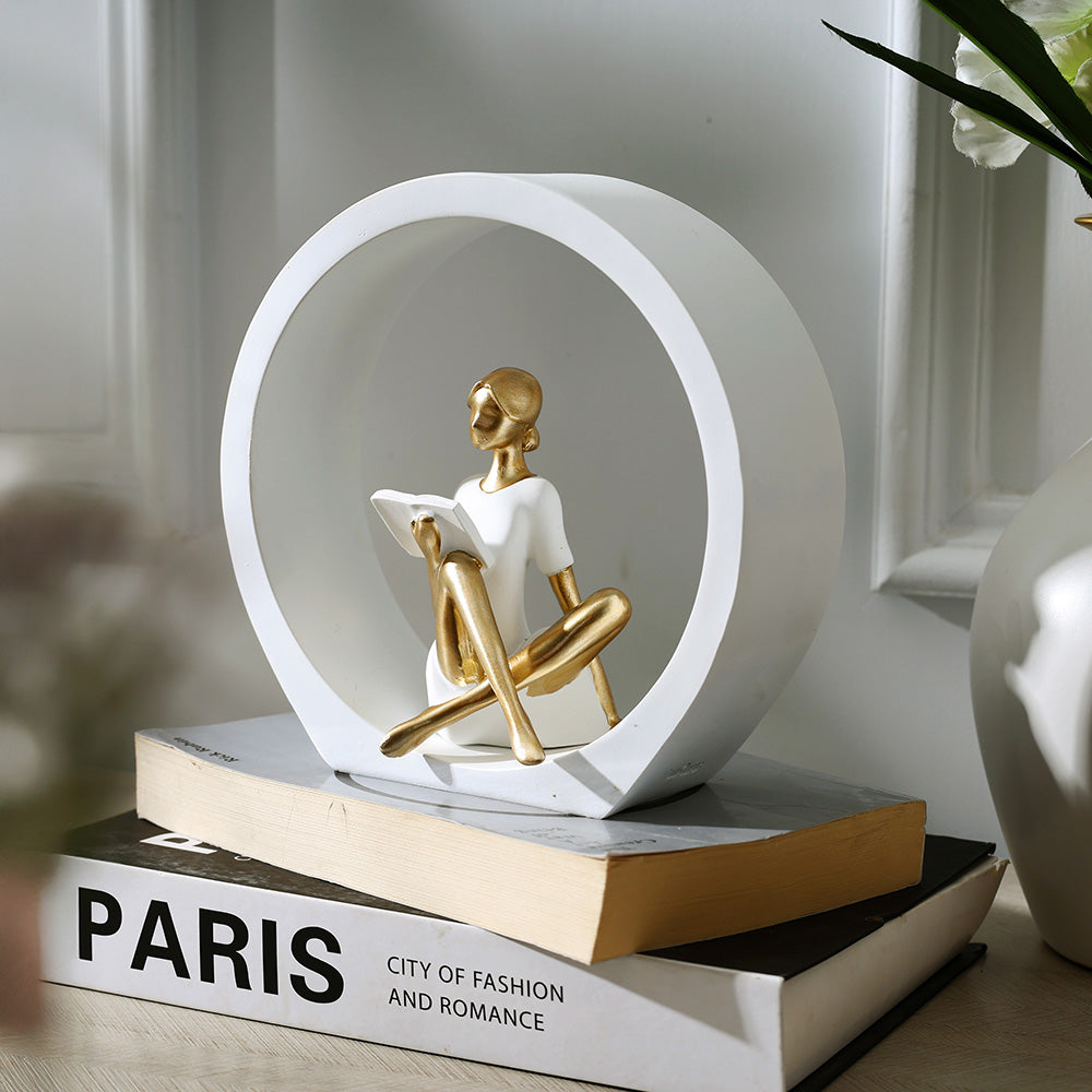 In The Ring Decorative Sculpture - White