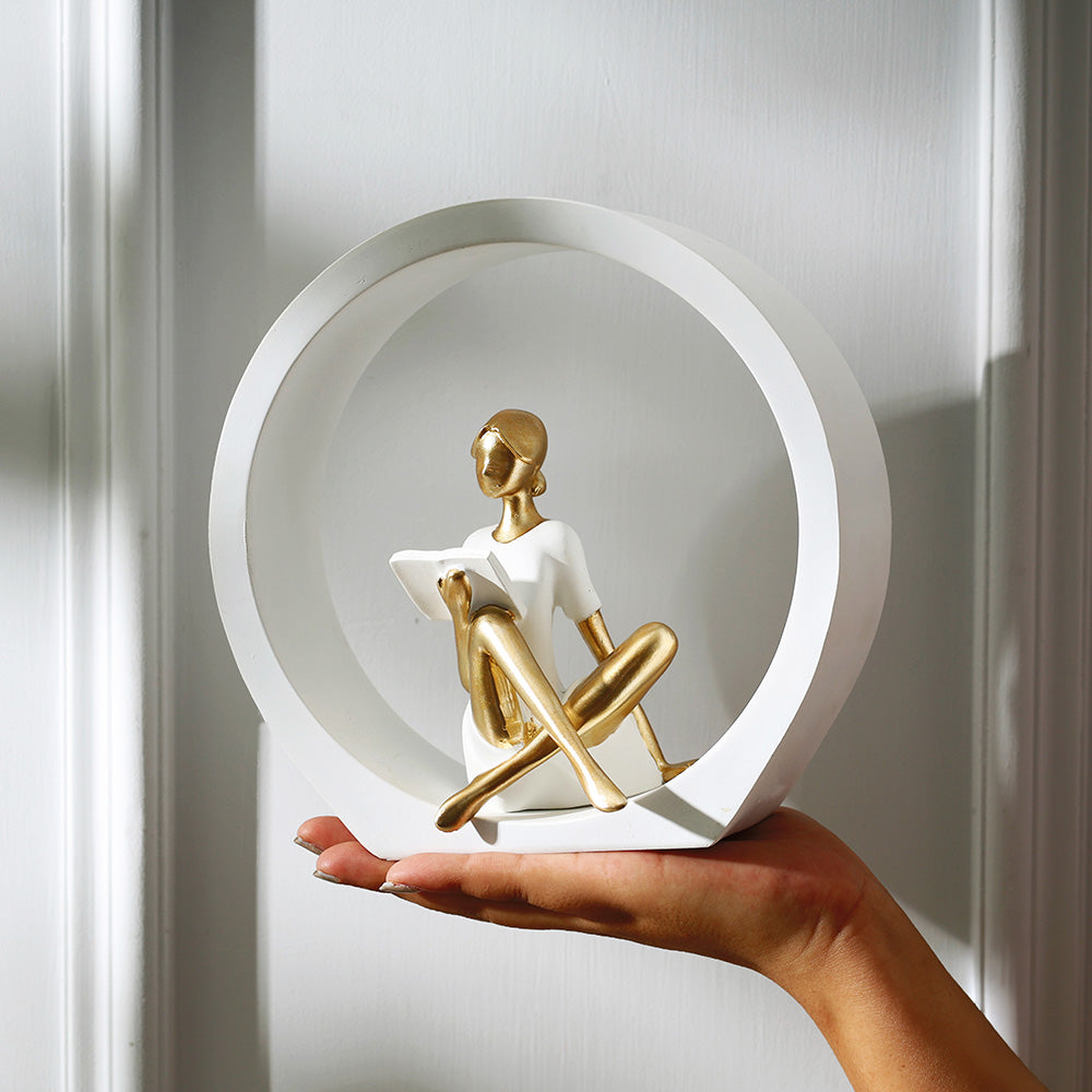 In The Ring Decorative Sculpture - White