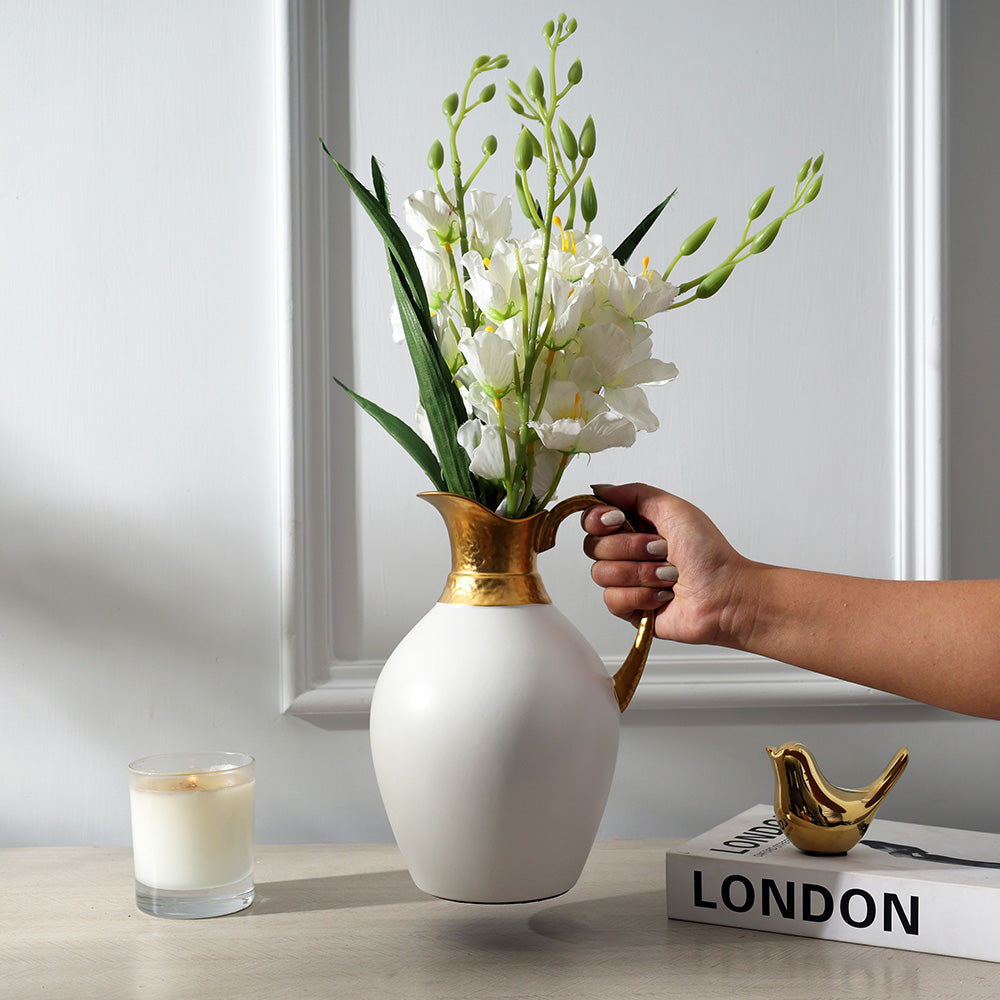 Jarro Pitcher Vase Medium - White Gold