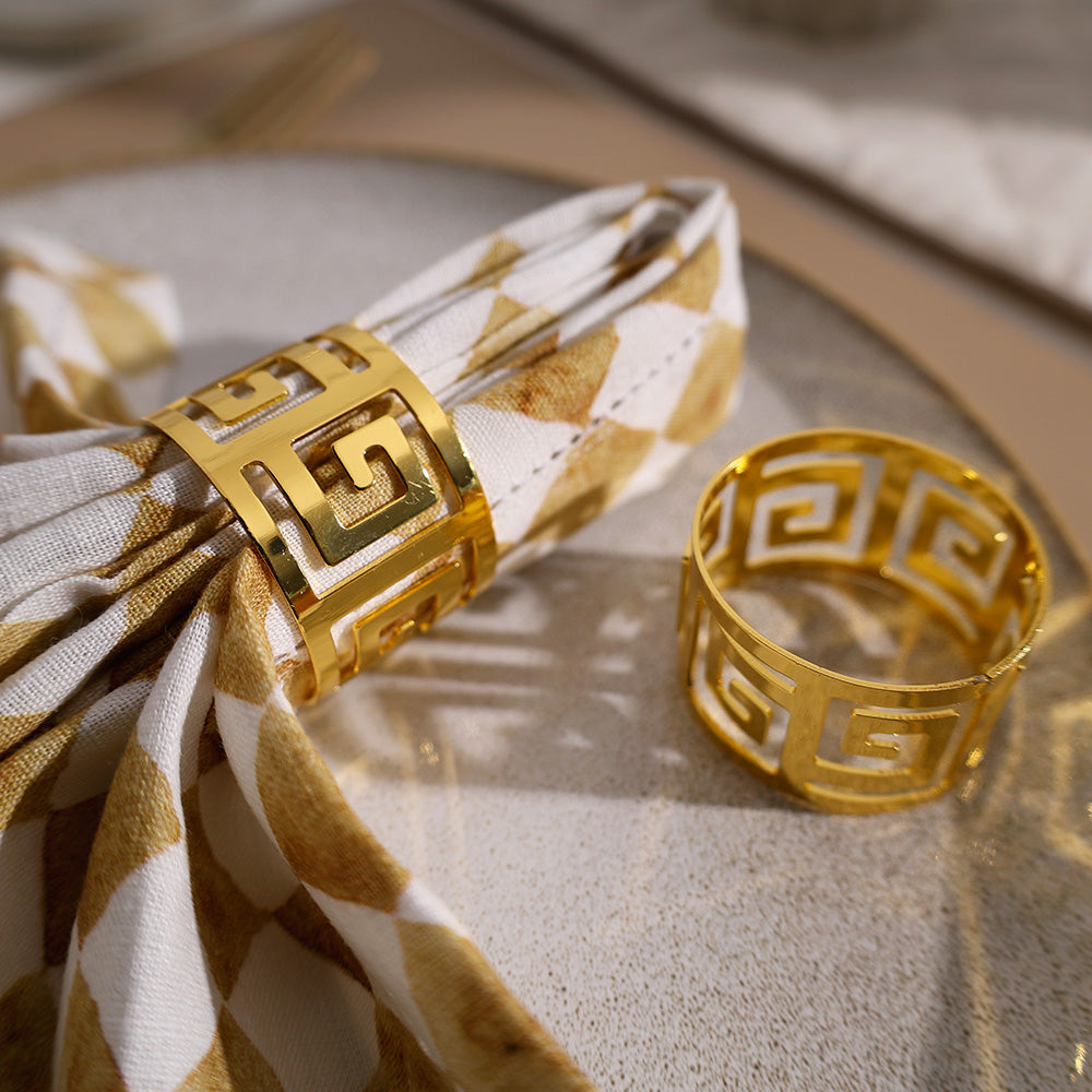 Astra Napkin Rings, Set of 6 - Gold