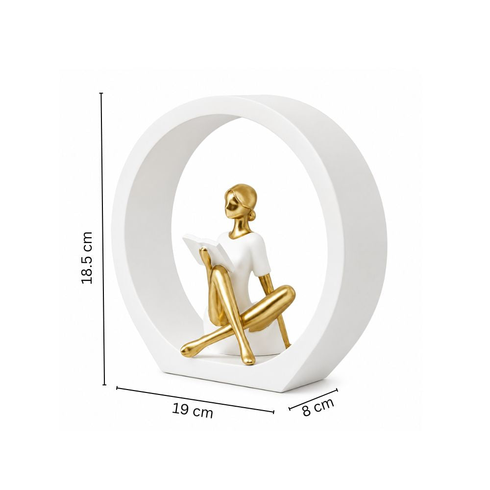 In The Ring Decorative Sculpture - White