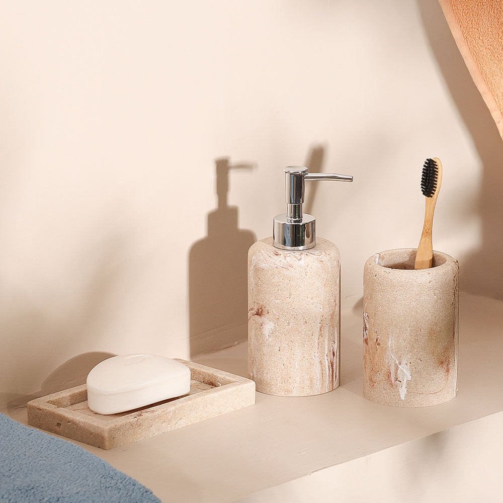 Inez 3-piece Bathroom Set - Marbled Sandstone