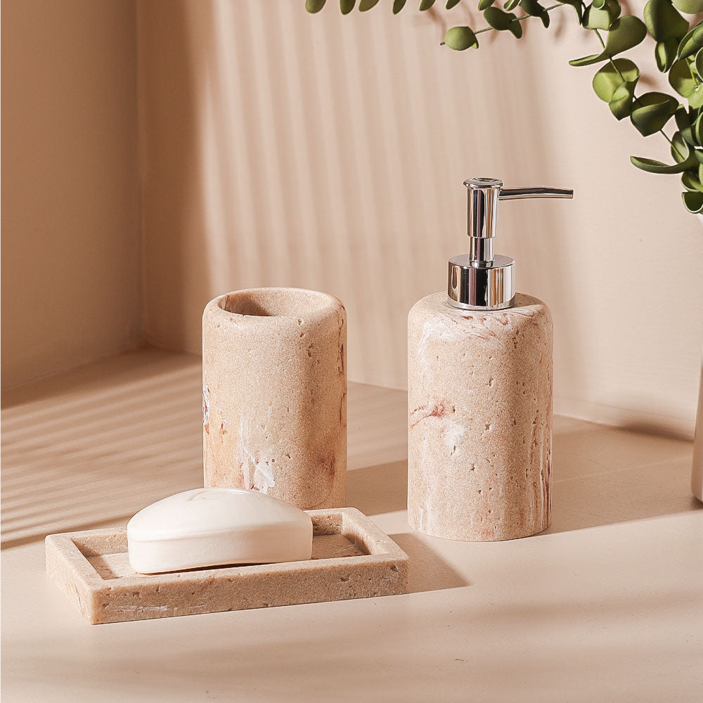 Inez 3-piece Bathroom Set - Marbled Sandstone