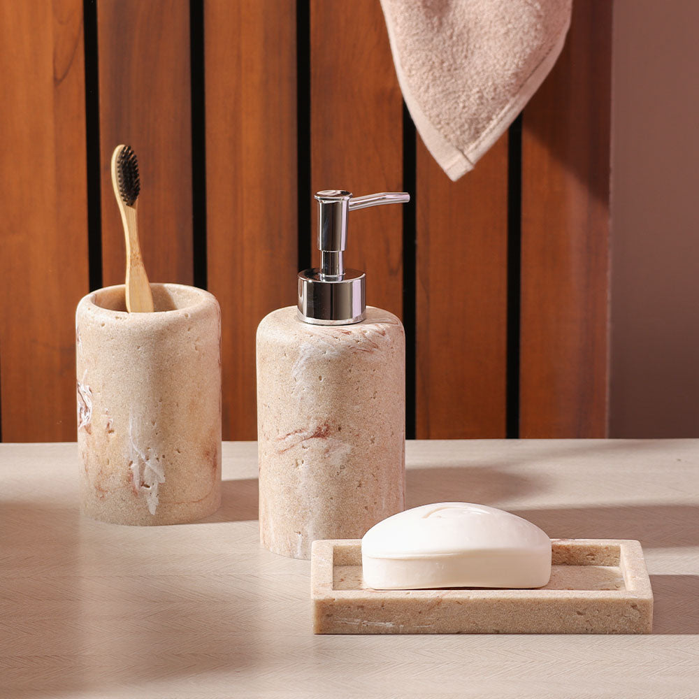 Inez 3-piece Bathroom Set - Marbled Sandstone