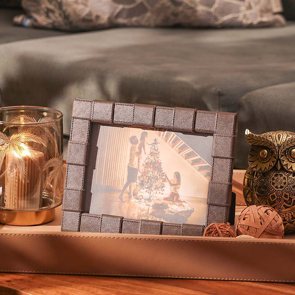 Lattice Photo Frame Large - Bistre Brown