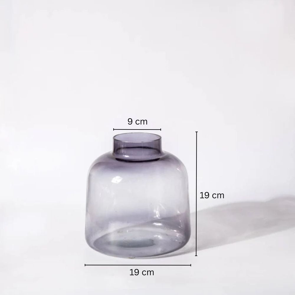Isla Glass Vase Medium - Shaded Grey