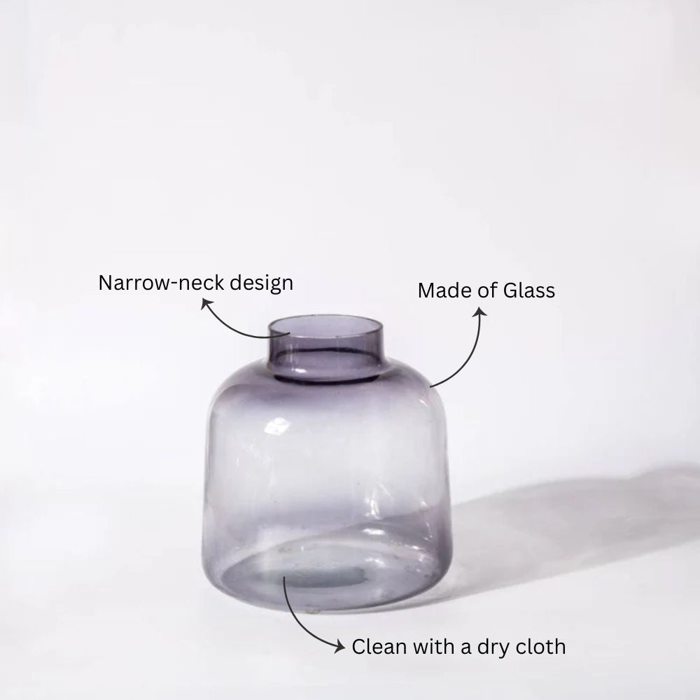 Isla Glass Vase Medium - Shaded Grey