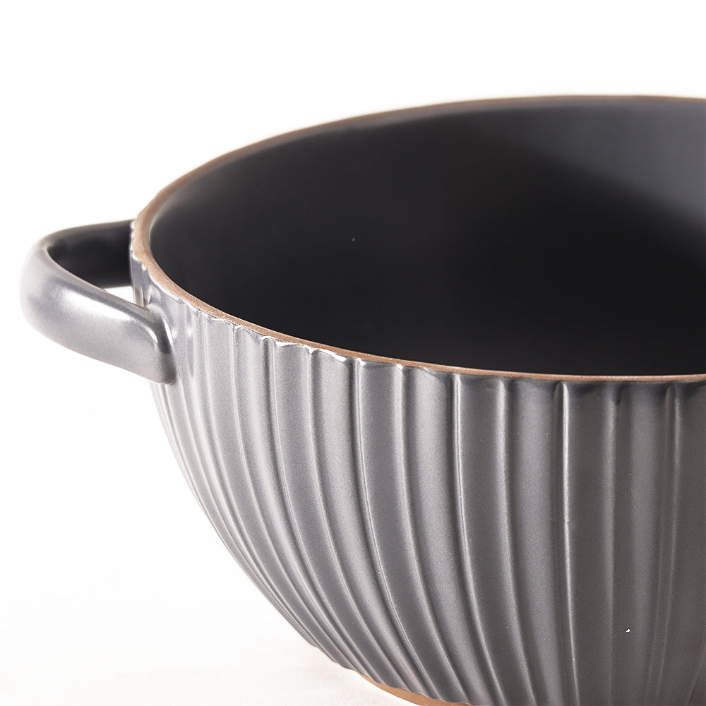 Isla Serving Bowl with Handles - Dark Grey