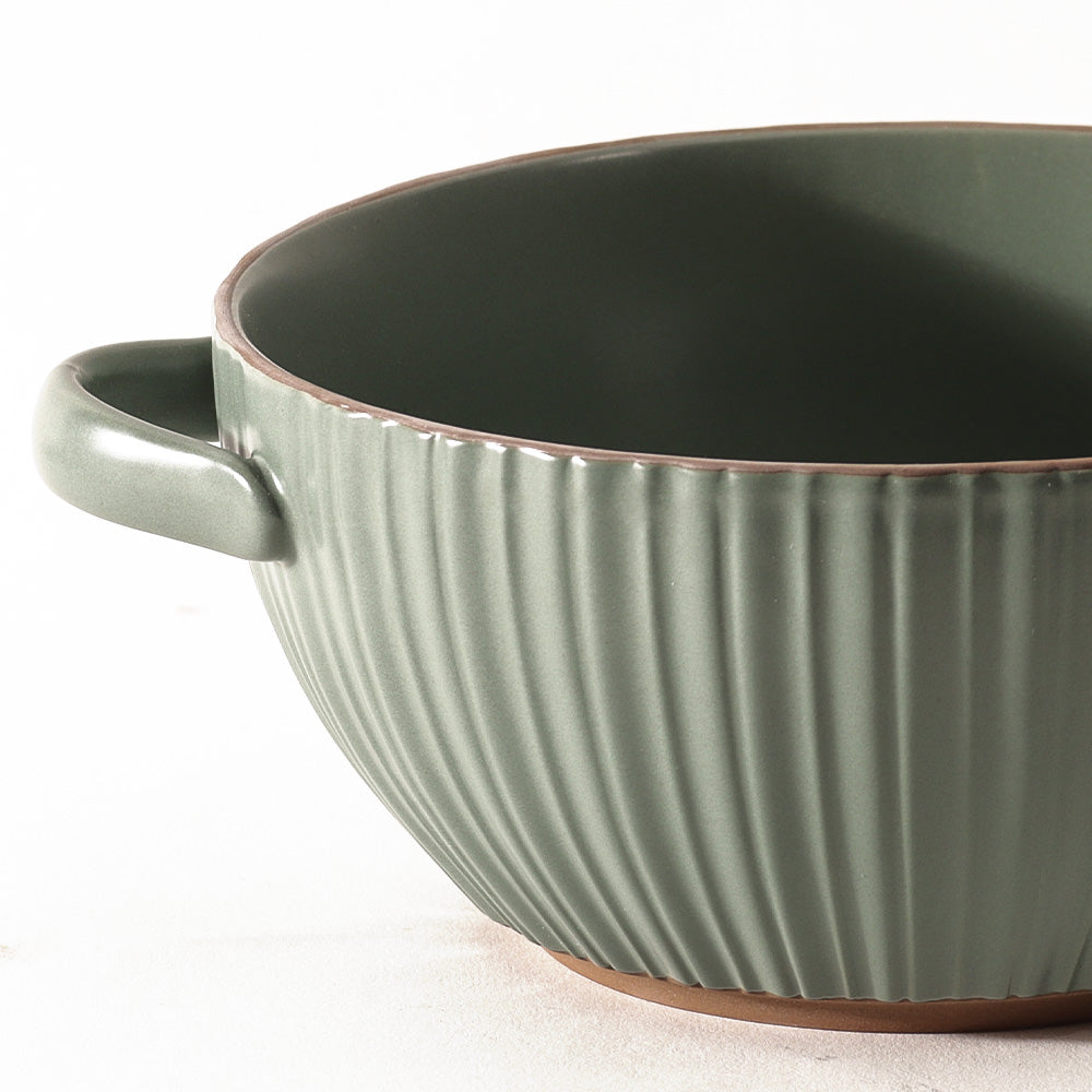 Isla Serving Bowl with Handles - Forest Green
