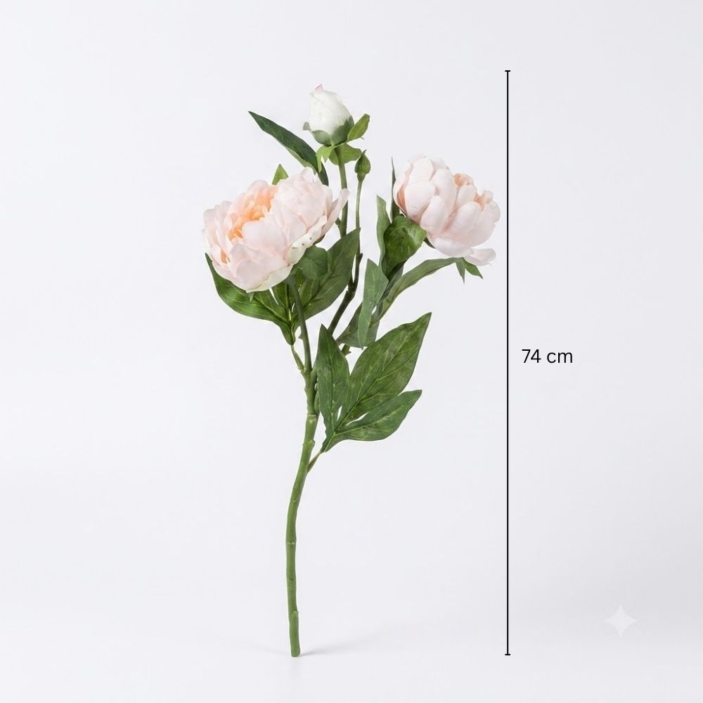 Itoh Peony Faux Stem - Peach Ivory