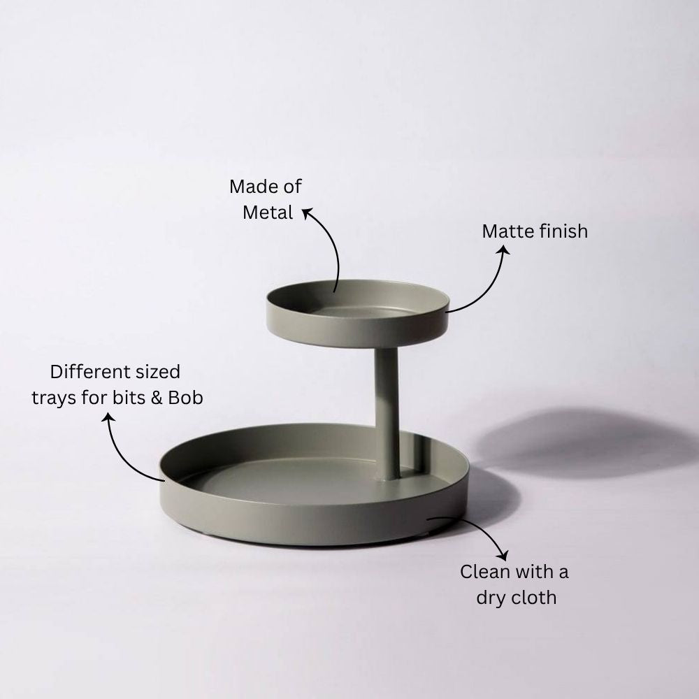 Ivy 2-Tier Tray - Matte Grey