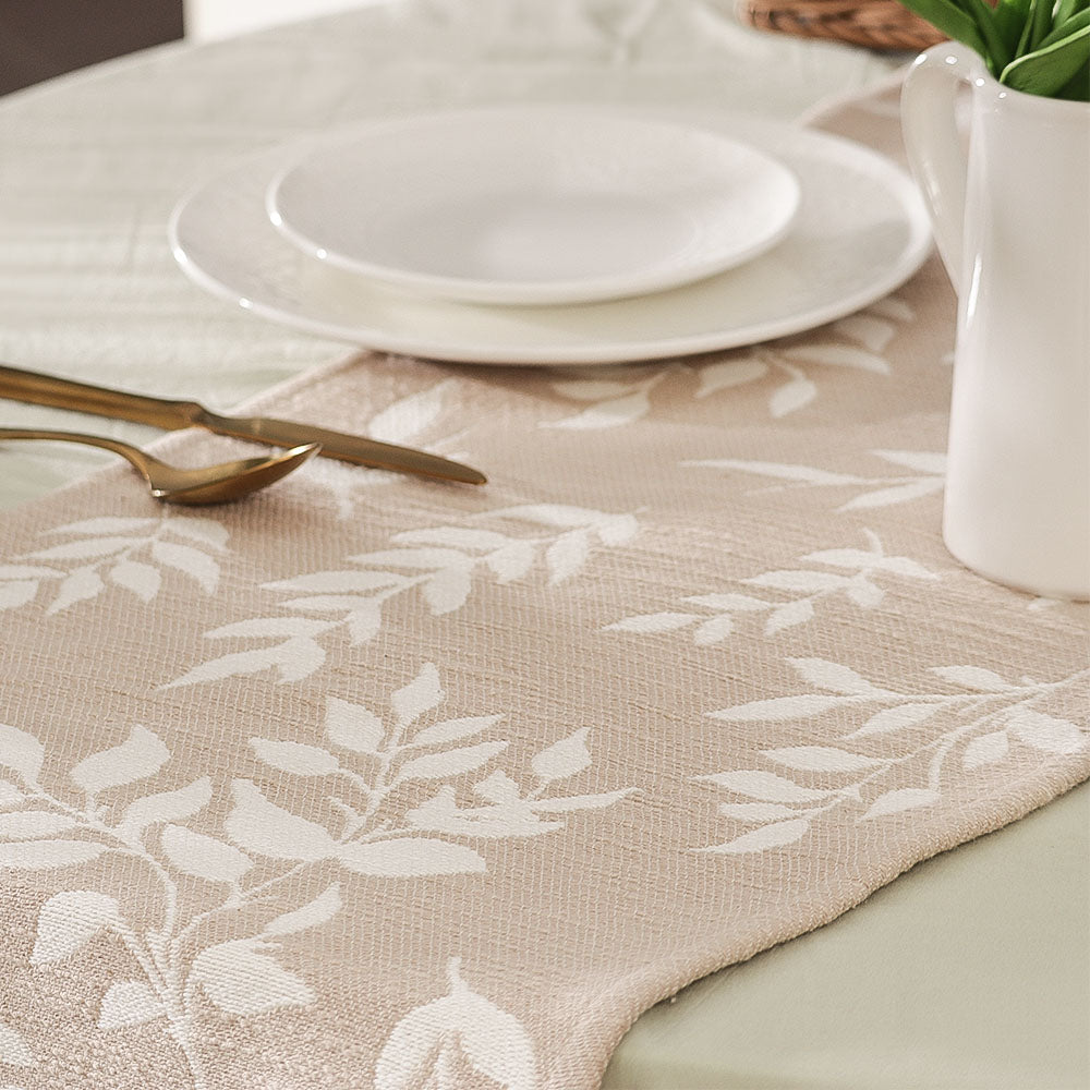 Ivy Vine Table Runner - White Greige