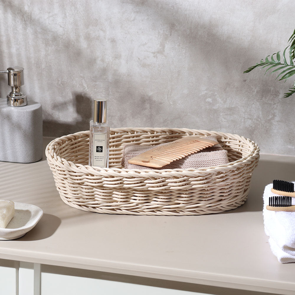 Jada Oval Basket Medium - Ivory