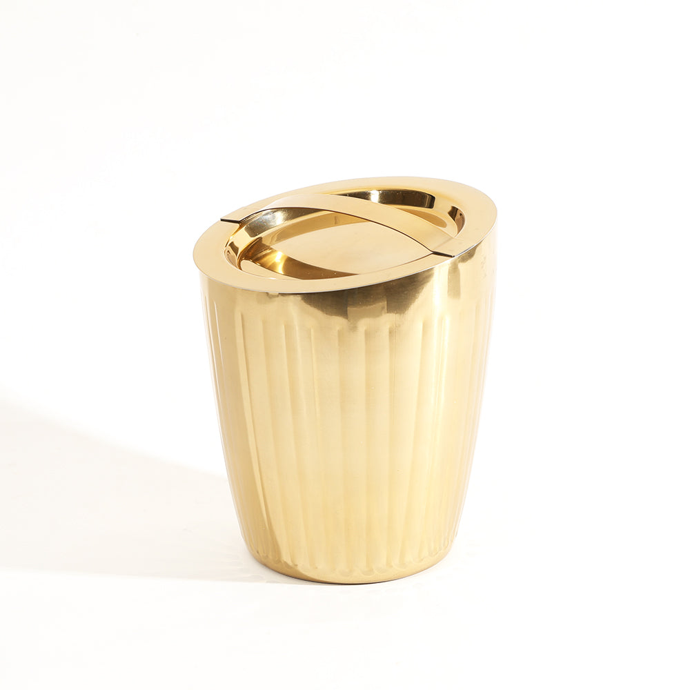 Janus Double-Walled Ice Bucket with Lid - Gold