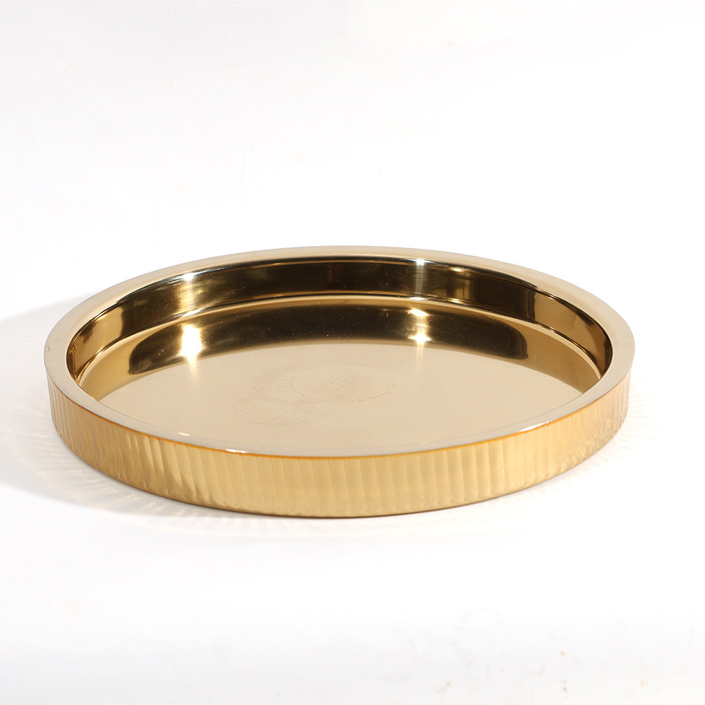 Janus Double-Walled Round Tray Large - Gold