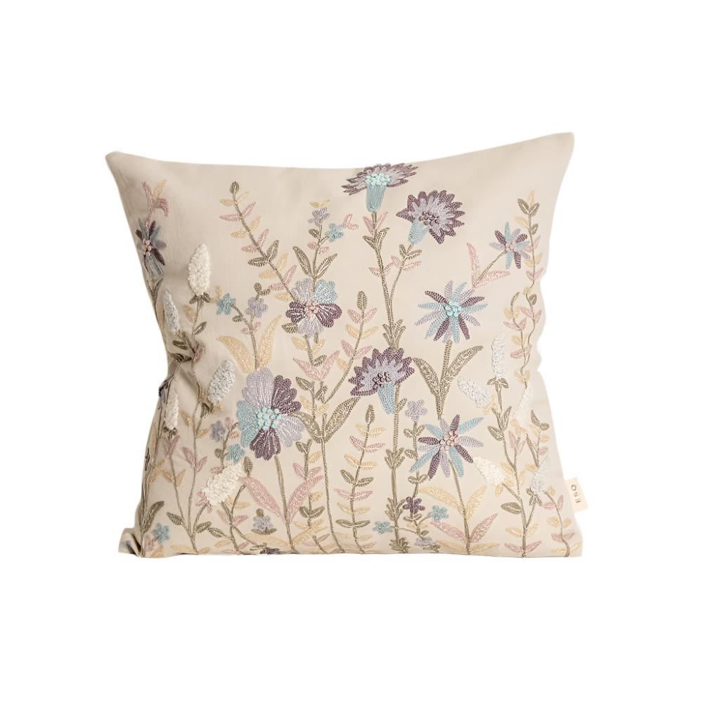 Jardin Embroidered Cushion Cover 45x45cm - Multicolor