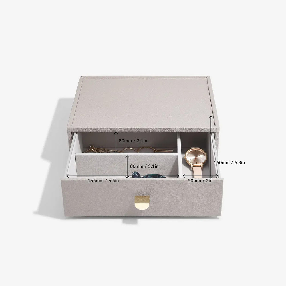 Jewellery Box Triple Drawers Medium - Taupe