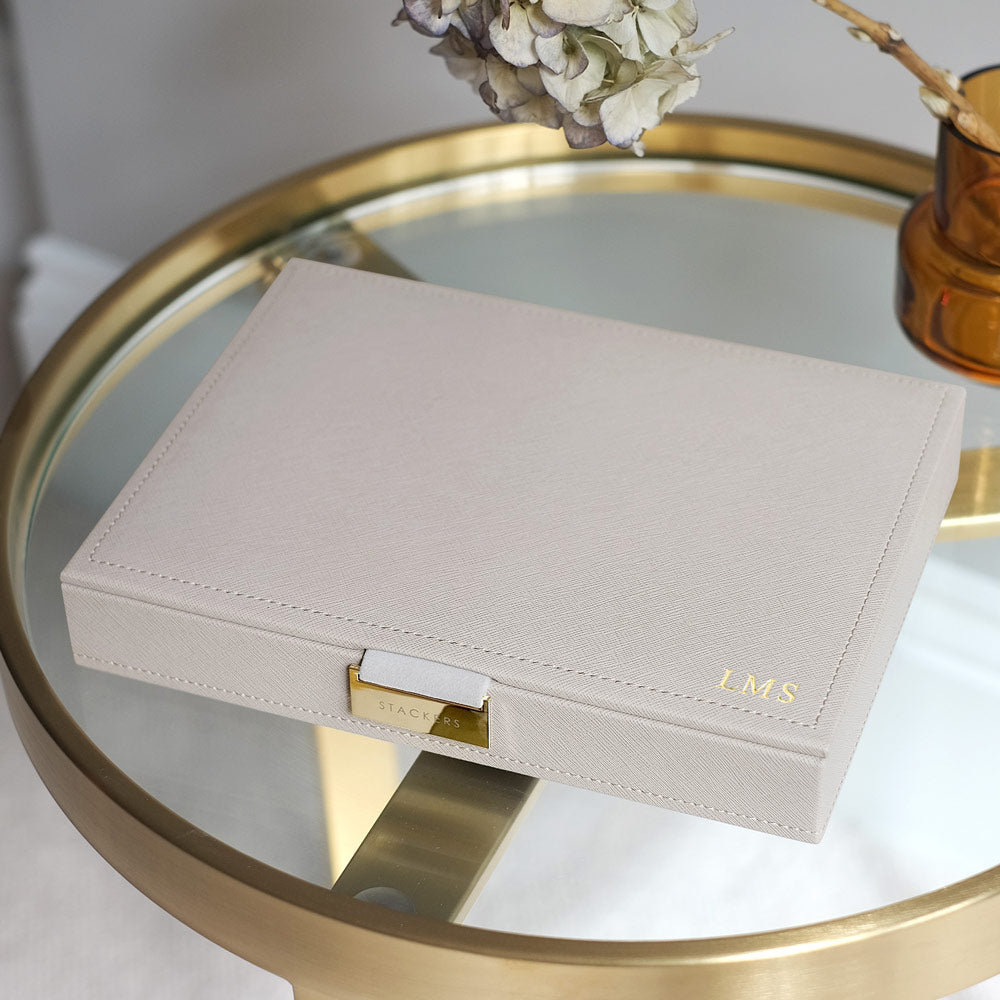 Jewellery Box with Lid Large - Taupe