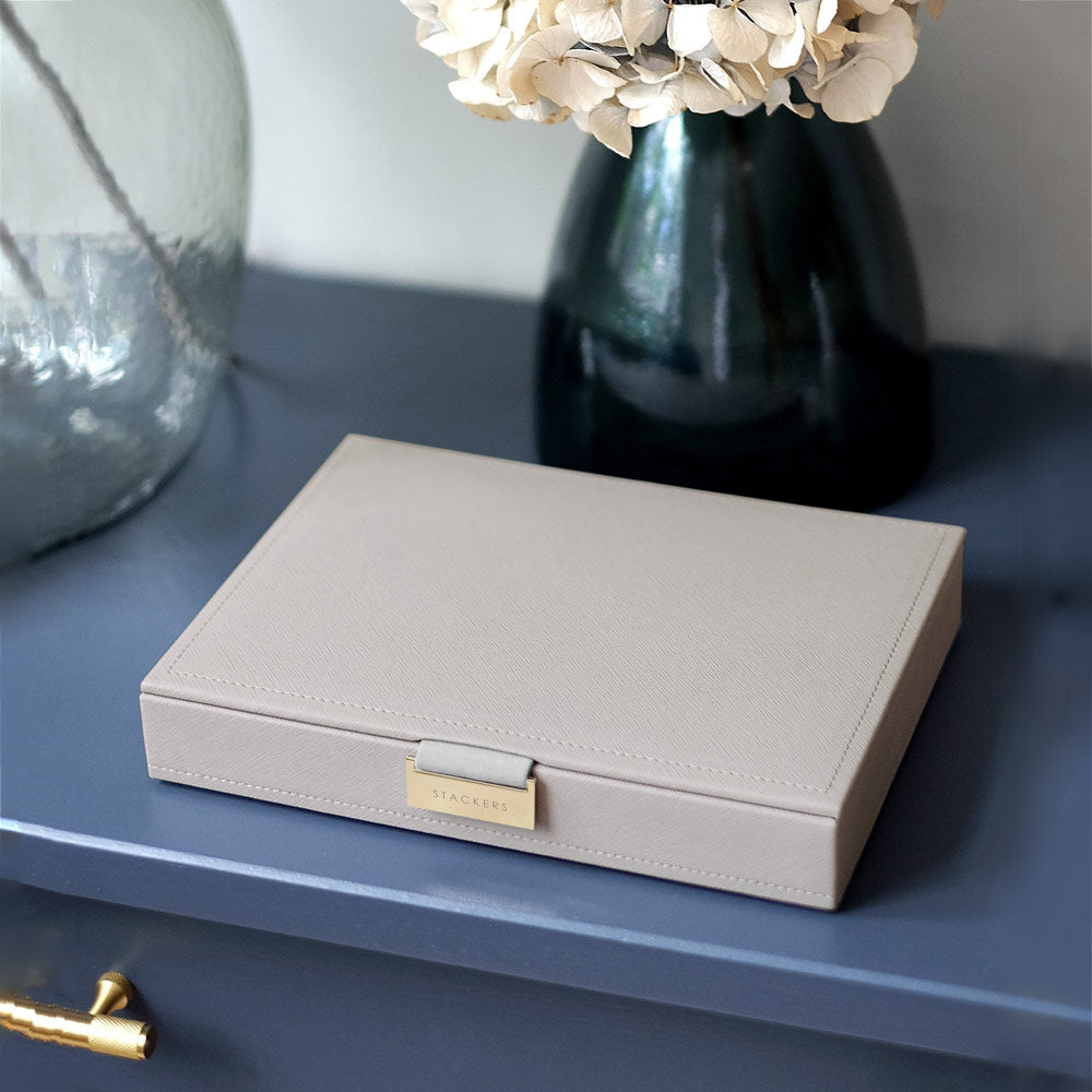 Jewellery Box with Lid Medium - Taupe