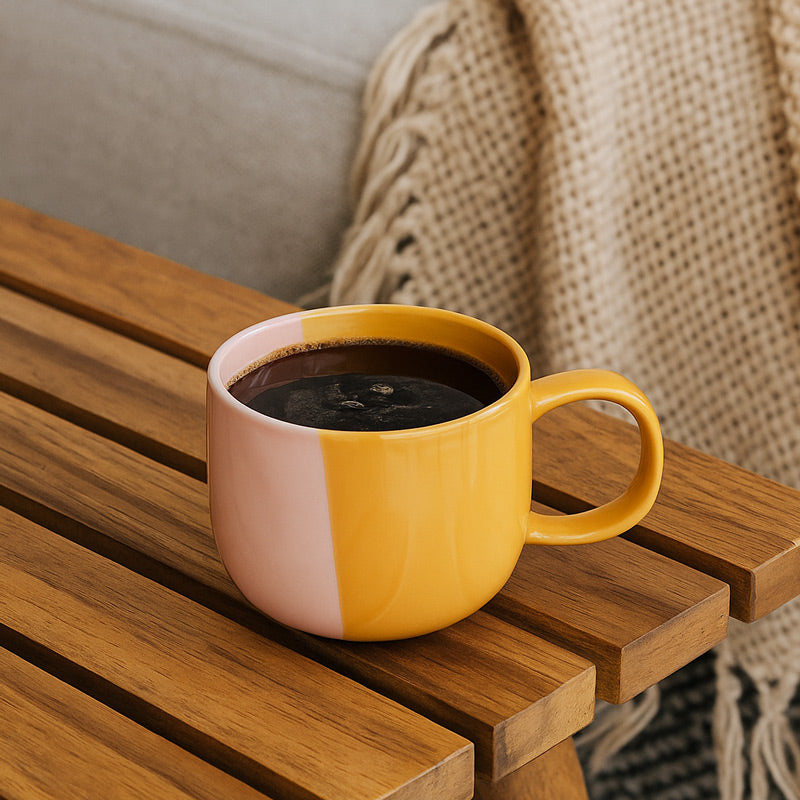 Joy Coffee Mug - Yellow Pink