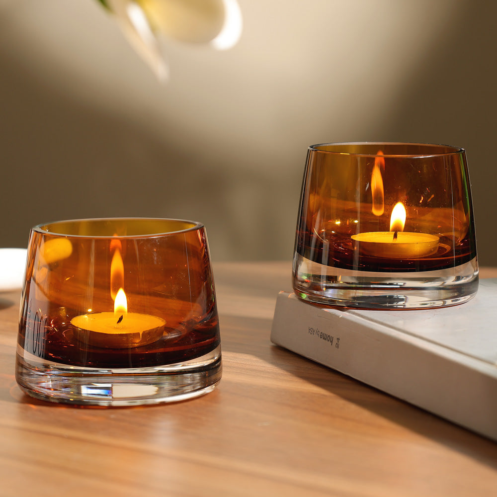 Joy Votive Holder, Set of 2 - Amber