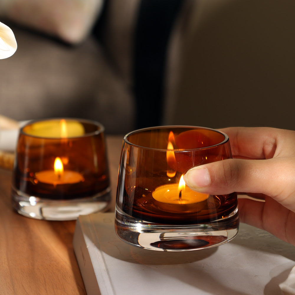 Joy Votive Holder, Set of 2 - Amber