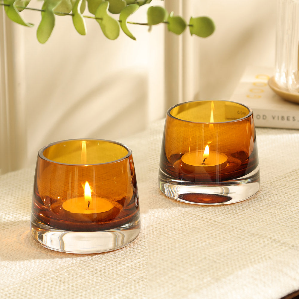 Joy Votive Holder, Set of 2 - Amber