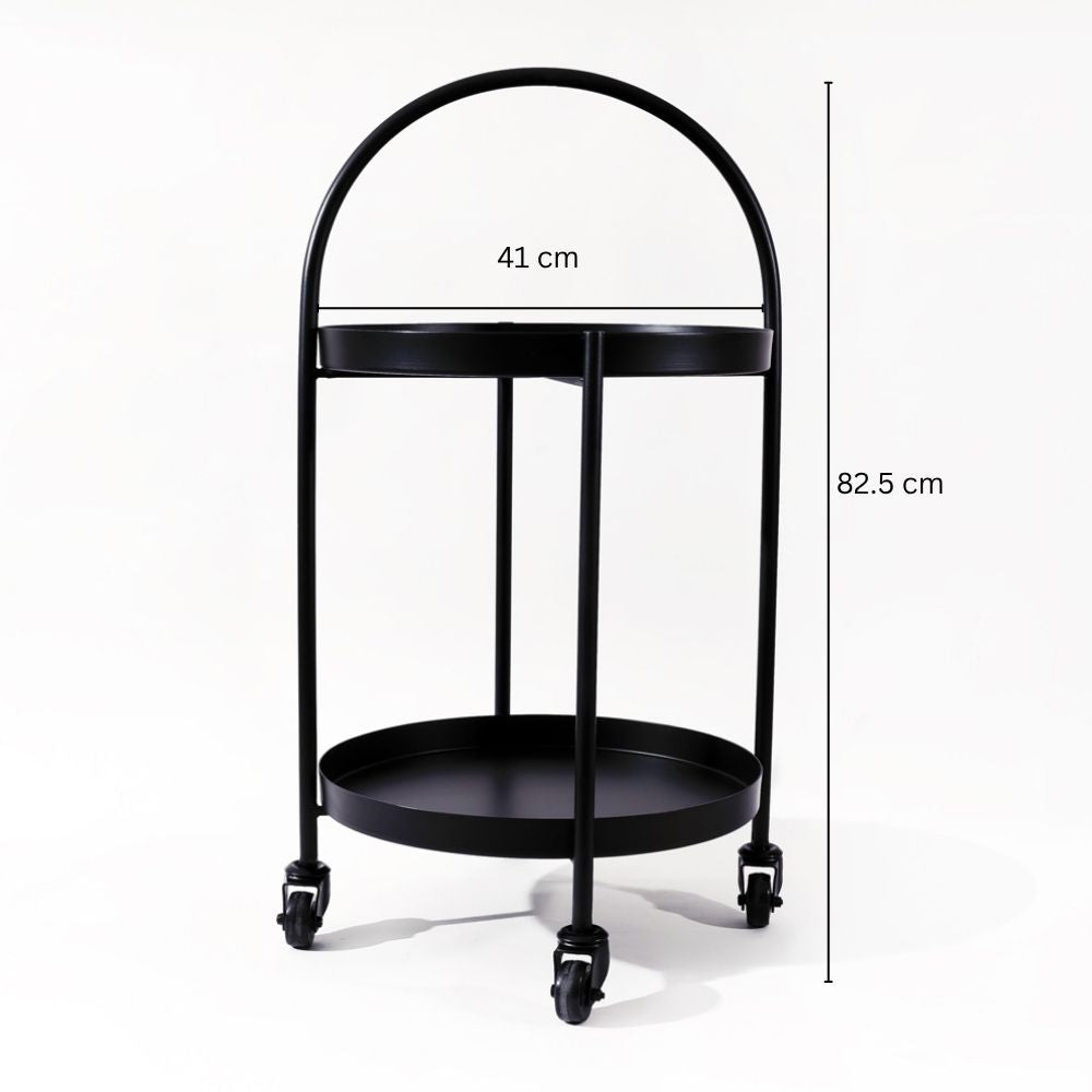Jude Tiered Metal Multi-Purpose Trolley - Black