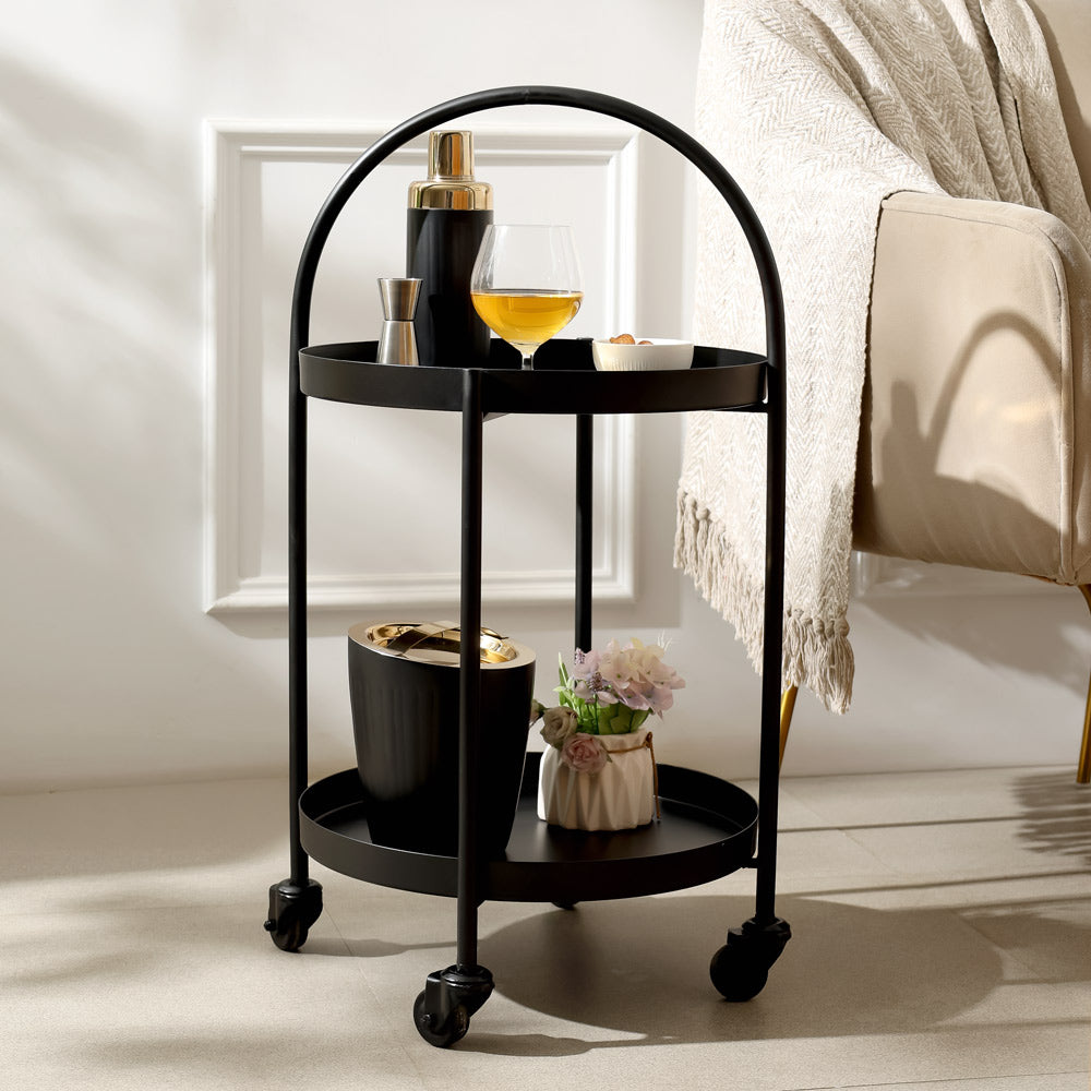 Jude Tiered Metal Multi-Purpose Trolley - Black