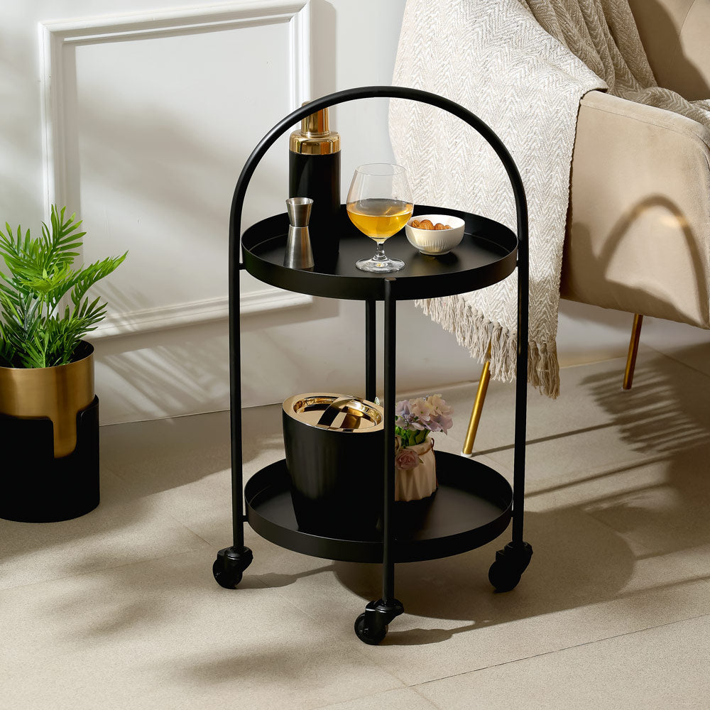 Jude Tiered Metal Multi-Purpose Trolley - Black