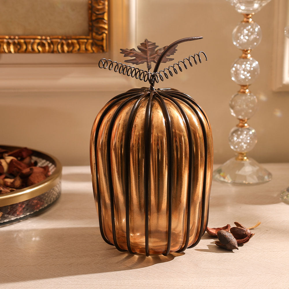 Kabo Glass Sculpture Medium - Gold Black