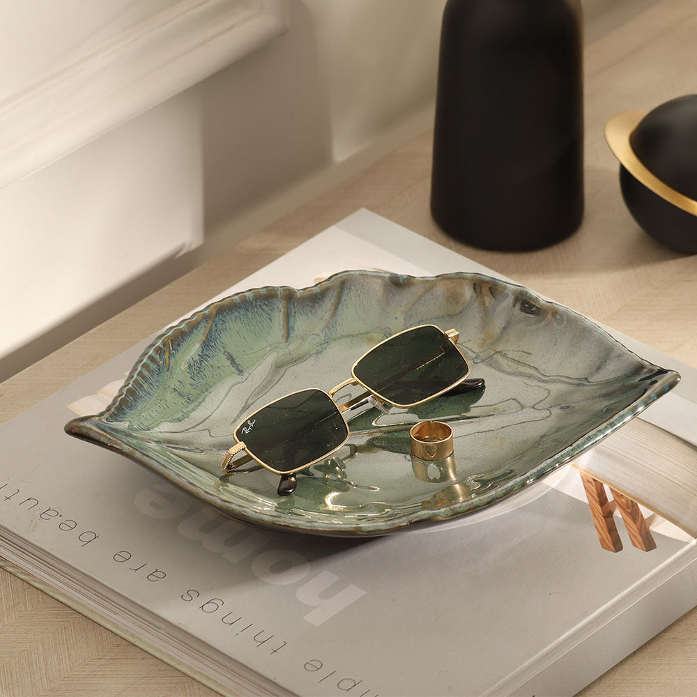 Kaduk Leaf Serving Plate - Jade