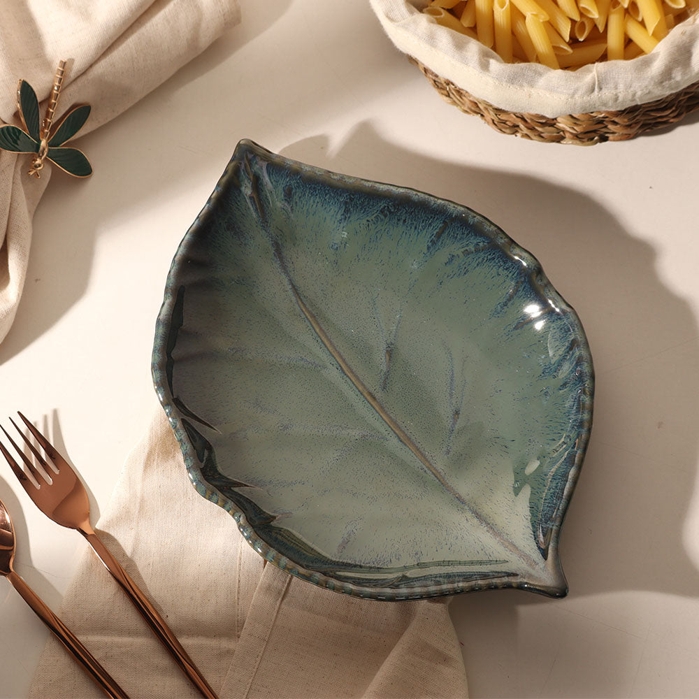 Kaduk Leaf Serving Plate - Jade