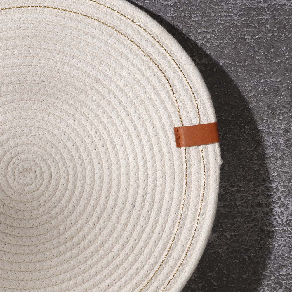 Kala Round Placemats, Set of 4 - White Gold
