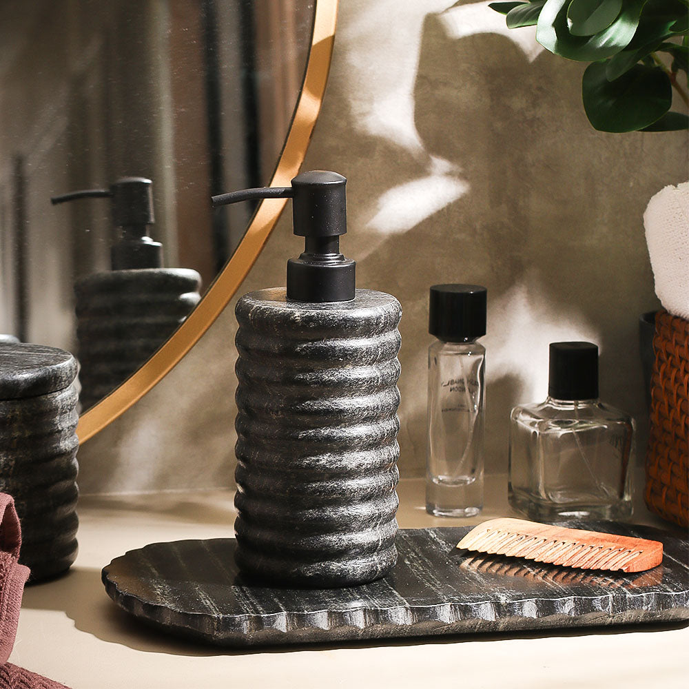 Kera Marble Soap Dispenser - Cloudy Black
