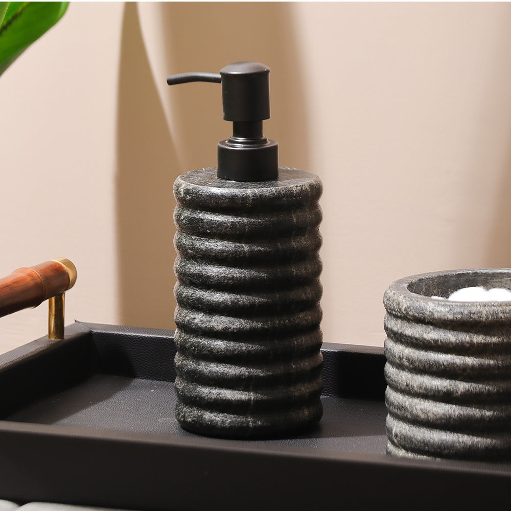 Kera Marble Soap Dispenser - Cloudy Black