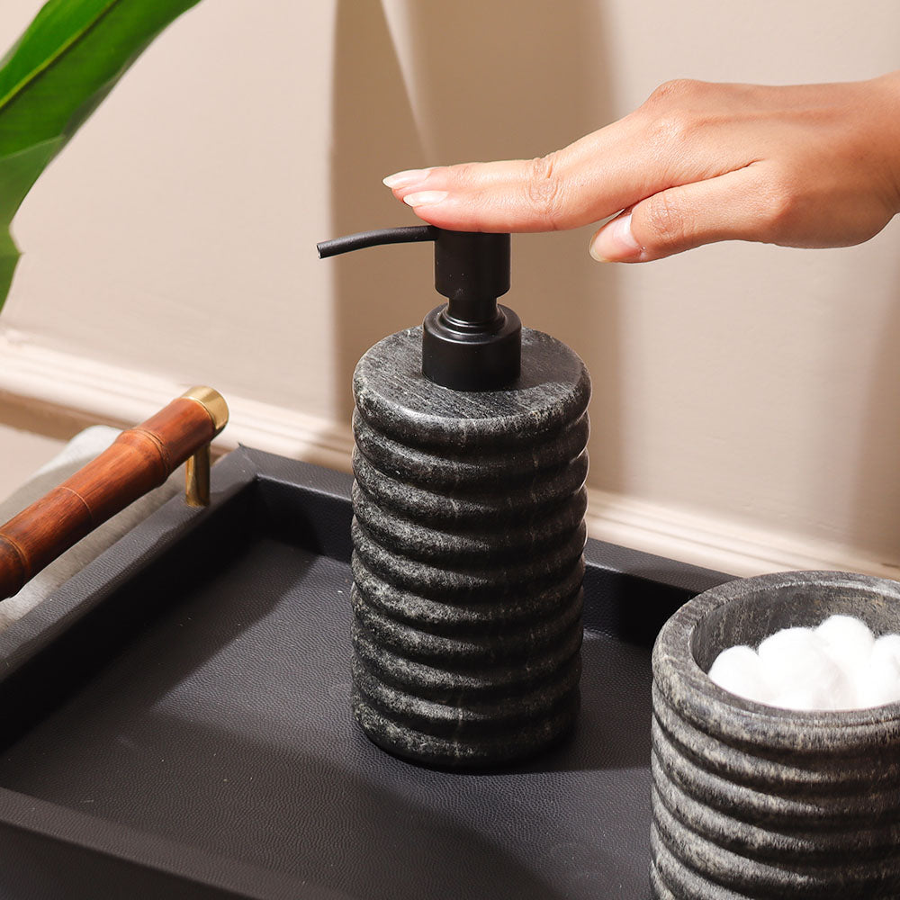 Kera Marble Soap Dispenser - Cloudy Black