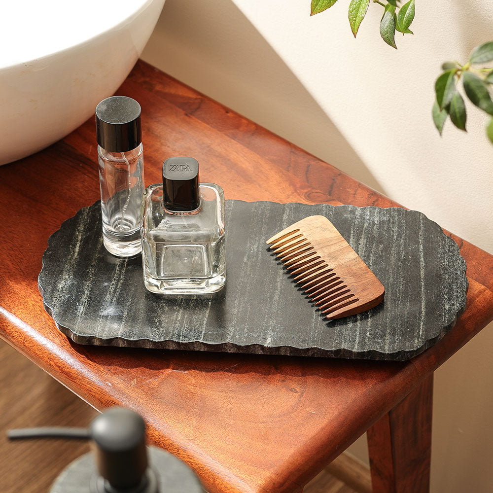 Kera Marble Valet Tray - Cloudy Black
